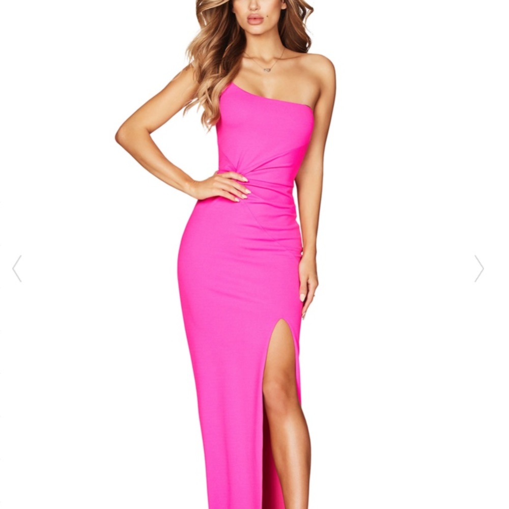NWT Lust One-Shoulder NOOKIE Dress in PINK